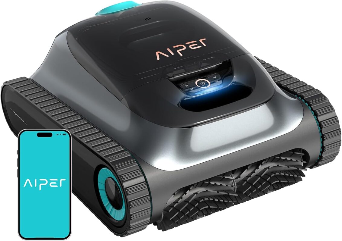 (2026 Upgrade) AIPER Scuba S1 Poolroboter Akku, 240 Min Laufzeit, Ultrafeinfiltration, Pool Bodensauger mit Wand- & Wasserlinienreinigung, App-Steuerung & OTA-Updates, Poolsauger für Pools bis zu 150㎡