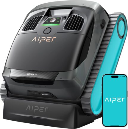 AIPER Scuba X1 Poolroboter, WavePath 3.0 Navigation, mit verbesserter Akkuleistung und bis zu 25.200 L/h Saugkraft, horizontale Wasserlinienreinigung, poolsauger akku Ideal für Pools bis zu 200㎡, Blau