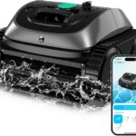 WYBOT C1 pool robot with battery Intelligent route planning, fully automatic pool cleaner floor, waterline, and wall cleaning, powerful triple motor runs for 150 minutes, 150 ㎡-Grau