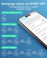 WYBOT C1 pool robot with battery Intelligent route planning, fully automatic pool cleaner floor, waterline, and wall cleaning, powerful triple motor runs for 150 minutes, 150 ㎡-Grau