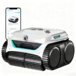 (Neues Modell) WYBOT C2 Vision-A Kabelloser Poolroboter Akku mit KI-Kamera, 8 Modi, starker Saugkraft, Dual-Filter, Wasserlinie, Poolroboter Akku Wand und Boden, App-Steuerung-schwarz dunkelgrün