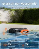 (2026 Neu) Gosvor Poolroboter Wand und Boden, Wasserlinie, Flachzone 4-in-1, Bis zu 200 Min. Laufzeit, Leichtgewicht 6,9 KG, 3μm Ultrafeiner Filter, Starker Poolsuager Akku für Pools bis zu 200 m²