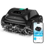 WYBOT C1 pool robot with battery Intelligent route planning, fully automatic pool cleaner floor, waterline, and wall cleaning, powerful triple motor runs for 150 minutes, 150 ㎡-Grau
