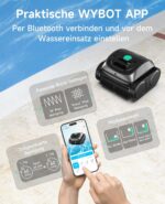 WYBOT C1 pool robot with battery Intelligent route planning, fully automatic pool cleaner floor, waterline, and wall cleaning, powerful triple motor runs for 150 minutes, 150 ㎡-Grau