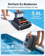 (2026 Upgrade) Gosvor LiteVac G1 4‑in‑1 Poolroboter für Wand, Boden, Wasserlinie und Flachzone, 3μm Ultrafeinfilter, bis zu 200 Min. Laufzeit, nur 6,9 kg, für Pools bis zu 200 m²