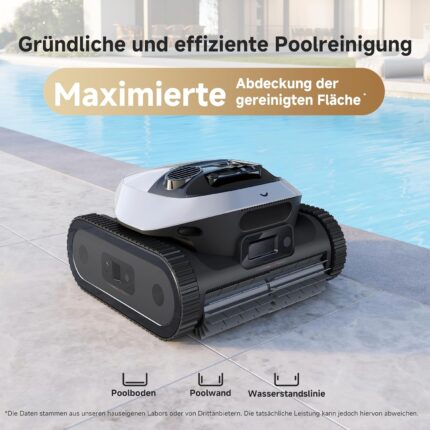 dreame Poolroboter Z1, Poolroboter Boden und Wand, 30,000 LPH, 240 Min. Akkulaufzeit, Hightech-Poolerkennung & Pfadplanung, für Pools bis 180 ㎡