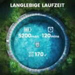 Pool-Royal PC10 Poolroboter – Kabellos, Wandklettern & Wasserlinie, 3-Motoren-System, 120 Min. Akkulaufzeit & Auto-Parken für Boden & Wand – Bild 3