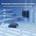 Beatbot AquaSense 2 Poolroboter, Akku Poolsauger mit Oberflächen-Parkfunktion, Poolreiniger Boden und Wand, Doppelte Reinigung der Wasserlinie, für Pools bis zu 300 m²