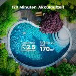 FIXR PC10 Kabelloser Poolroboter – Wandklettern & Wasserlinie, Intelligente Navigation, 120 Min. Laufzeit für Pools bis 170m² – Bild 4