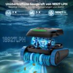 (2026 Neu) BOTLIFE PC20 Poolroboter, Akku Poolsauger Kabelloser, Poolroboter Boden und Wand Wasserlinie, APP-Steuerung, 18927 LPH, Intelligenten Navigation, Poolreiniger für Aufstellpool bis 170m²