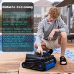 EVERCROSS BOT U8 Poolroboter – Kabellos für Boden, Wand & Wasserlinie, 120 Min. Akku, Intelligente Navigation & Selbsteinparken bis 200m² – Bild 4